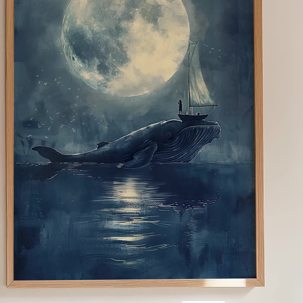 クジラの水彩画 | クジラの版画、クジラと船 | クジラのアート